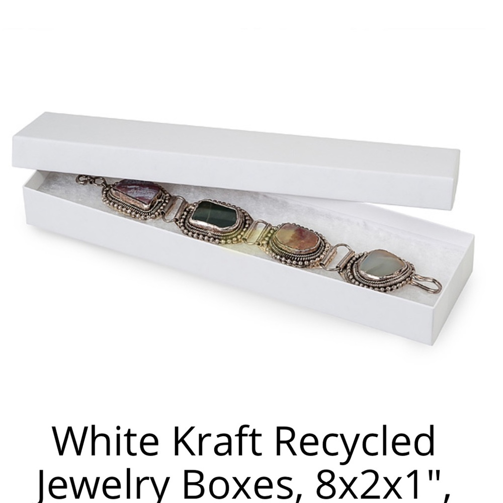 10 White Kraft Necklace Jewelry Boxes CLEARANCE - Picture 2 of 4